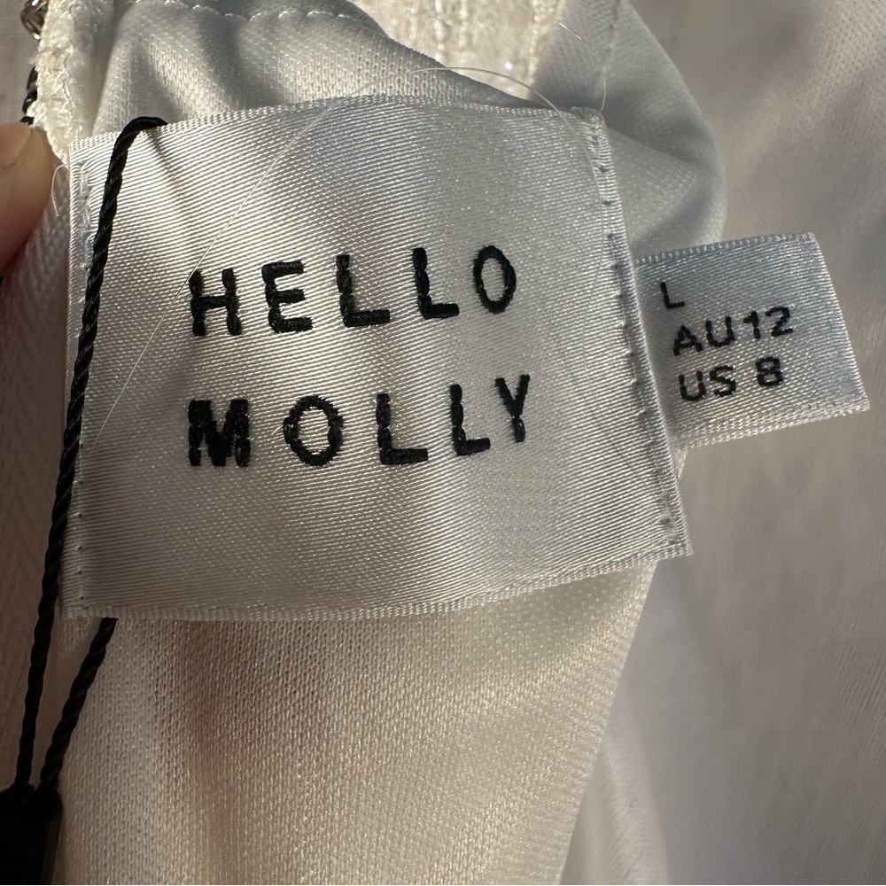 Hello Molly FREQUENT THE CLUB DRESS WHITE Size 8. NWT - Picture 9 of 12